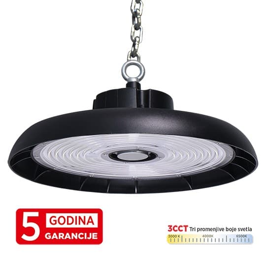 Svjetiljka UFO LED M460200-C5-CCT 200W 3CCT 3000/4000/6500K crna IP65 4KV 5Y Mitea