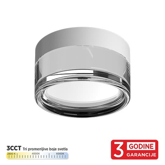 Lampa plafonska vanjska okrugla M205752 9W 3CCT DIP switch 2800/4000/6000K bijela IP65 LED 3Y