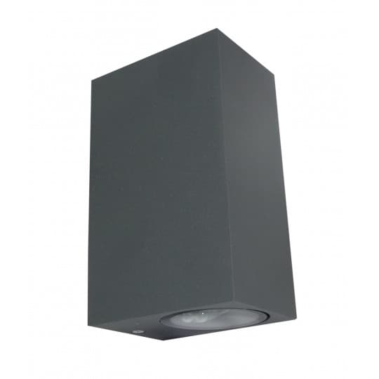 Lampa Zidna bastenska ANTRACIT SIVA M952020 2XGU10 kocka IP44 DIM:150mmx90mmx65mm Mitea