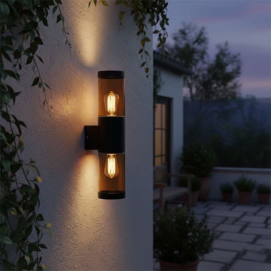 Lampa vanjska zidna M915 C CRNA/PROZIRNA 2xE27 max. 25W IP54
