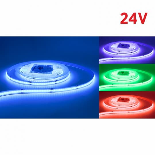 Traka Led RGB Cob MLH-2835 14W/1m 24V (GRB) IP22 5m kotur COB2110 10mm 576 LED/1m