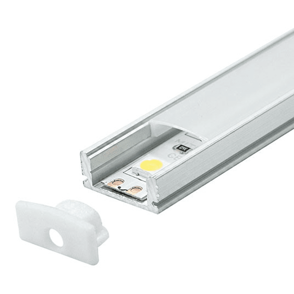Aluminijumski profil za LED trake plitki M509 nadgradni 2000x17.4x7mm set sa difuzerom