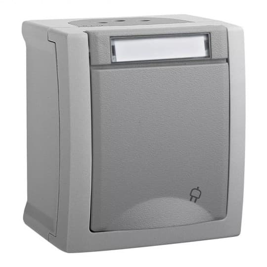 Utičnica nadgradna Panasonic sa poklopcem II OG SIVA 16A 250V IP55 WPTC4212-2WH EU2 PACIFIC