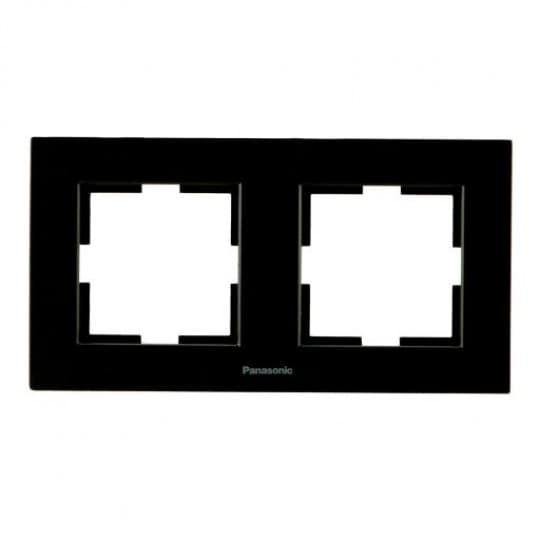 Okvir Panasonic crni dvostruki horizontalni WKTF0802-2BL EU4, Karre Plus