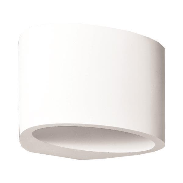 Lampa LED zidna dizajn GIPS bijela ovalna MEDIUM G9 1x6W 150x120x100