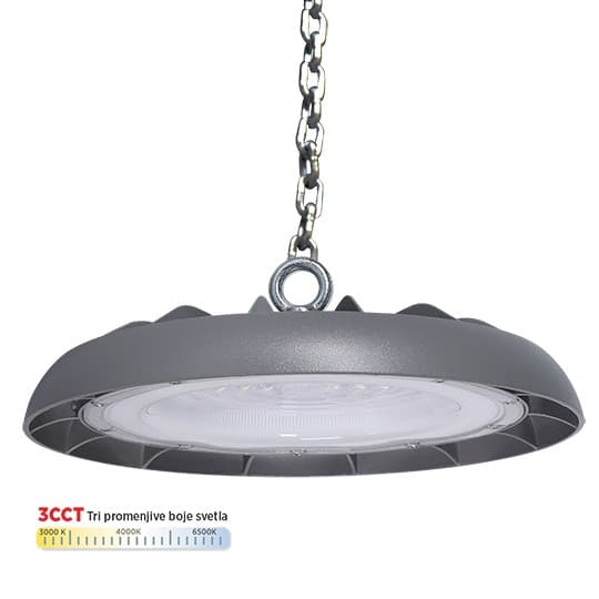 Svjetiljka UFO LED 150W M460150-S6 CCT 3000-6500K IP65 CRNA 8kW Mitea Lighting