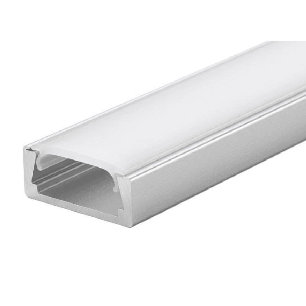Profil aluminijumski za LED trake tip 02 nadgradni plitkil 6 mm sivi 3 metra