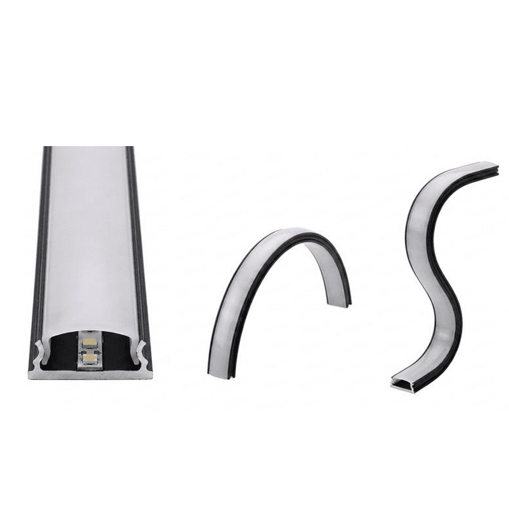 Aluminijumski profil za LED trake savitljivi nadgradni crni 3 m